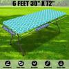 imageSmiry 2 Pack Rectangle Table Cloth 6 Foot Waterproof Elastic Fitted Tablecloths Windproof Washable Polyester Table Cover for Picnic Camping Outdoor Grey 30quotx72quotAqua