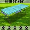 imageSmiry 2 Pack Rectangle Table Cloth 6 Foot Waterproof Elastic Fitted Tablecloths Windproof Washable Polyester Table Cover for Picnic Camping Outdoor Grey 30quotx72quotAqua