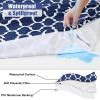imageSmiry 2 Pack Rectangle Table Cloth 6 Foot Waterproof Elastic Fitted Tablecloths Windproof Washable Polyester Table Cover for Picnic Camping Outdoor Grey 30quotx72quotNavy