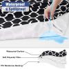 imageSmiry 2 Pack Rectangle Table Cloth 6 Foot Waterproof Elastic Fitted Tablecloths Windproof Washable Polyester Table Cover for Picnic Camping Outdoor Grey 30quotx72quotBlack