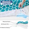 imageSmiry 2 Pack Rectangle Table Cloth 6 Foot Waterproof Elastic Fitted Tablecloths Windproof Washable Polyester Table Cover for Picnic Camping Outdoor Grey 30quotx72quotTeal