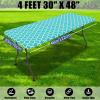 imageSmiry 2 Pack Rectangle Table Cloth 6 Foot Waterproof Elastic Fitted Tablecloths Windproof Washable Polyester Table Cover for Picnic Camping Outdoor Grey 30quotx72quotAqua