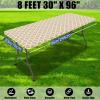 imageSmiry 2 Pack Rectangle Table Cloth 6 Foot Waterproof Elastic Fitted Tablecloths Windproof Washable Polyester Table Cover for Picnic Camping Outdoor Grey 30quotx72quotKhaki