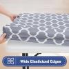 imageSmiry 2 Pack Rectangle Table Cloth 6 Foot Waterproof Elastic Fitted Tablecloths Windproof Washable Polyester Table Cover for Picnic Camping Outdoor Grey 30quotx72quotGrey