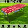 imageSmiry 2 Pack Rectangle Table Cloth 6 Foot Waterproof Elastic Fitted Tablecloths Windproof Washable Polyester Table Cover for Picnic Camping Outdoor Grey 30quotx72quotRed