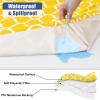 imageSmiry 2 Pack Rectangle Table Cloth 6 Foot Waterproof Elastic Fitted Tablecloths Windproof Washable Polyester Table Cover for Picnic Camping Outdoor Grey 30quotx72quotYellow