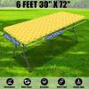 imageSmiry 2 Pack Rectangle Table Cloth 6 Foot Waterproof Elastic Fitted Tablecloths Windproof Washable Polyester Table Cover for Picnic Camping Outdoor Grey 30quotx72quotYellow