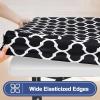 imageSmiry 2 Pack Rectangle Table Cloth 6 Foot Waterproof Elastic Fitted Tablecloths Windproof Washable Polyester Table Cover for Picnic Camping Outdoor Grey 30quotx72quotBlack