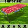 imageSmiry 2 Pack Rectangle Table Cloth 6 Foot Waterproof Elastic Fitted Tablecloths Windproof Washable Polyester Table Cover for Picnic Camping Outdoor Grey 30quotx72quotRed