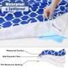 imageSmiry 2 Pack Rectangle Table Cloth 6 Foot Waterproof Elastic Fitted Tablecloths Windproof Washable Polyester Table Cover for Picnic Camping Outdoor Grey 30quotx72quotBlue