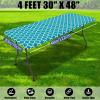 imageSmiry 2 Pack Rectangle Table Cloth 6 Foot Waterproof Elastic Fitted Tablecloths Windproof Washable Polyester Table Cover for Picnic Camping Outdoor Grey 30quotx72quotTeal