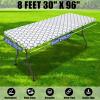 imageSmiry 2 Pack Rectangle Table Cloth 6 Foot Waterproof Elastic Fitted Tablecloths Windproof Washable Polyester Table Cover for Picnic Camping Outdoor Grey 30quotx72quotWhite