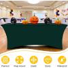 imageSmiry 2 Pack Spandex Table Cloth 6FT Elastic Fitted Stretch Tablecloths Washable and Wrinkle Free Rectangular Patio Table Cover for Outdoor Wedding Banquet ampamp Parties Navy 72Lx30Wx30H InchHunter Green