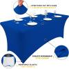imageSmiry 2 Pack Spandex Table Cloth 6FT Elastic Fitted Stretch Tablecloths Washable and Wrinkle Free Rectangular Patio Table Cover for Outdoor Wedding Banquet ampamp Parties Navy 72Lx30Wx30H InchBlue