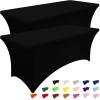 imageSmiry 2 Pack Spandex Table Cloth 6FT Elastic Fitted Stretch Tablecloths Washable and Wrinkle Free Rectangular Patio Table Cover for Outdoor Wedding Banquet ampamp Parties Navy 72Lx30Wx30H InchBlack