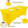 imageSmiry 2 Pack Spandex Table Cloth 6FT Elastic Fitted Stretch Tablecloths Washable and Wrinkle Free Rectangular Patio Table Cover for Outdoor Wedding Banquet ampamp Parties Navy 72Lx30Wx30H InchYellow