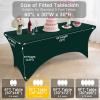 imageSmiry 2 Pack Spandex Table Cloth 6FT Elastic Fitted Stretch Tablecloths Washable and Wrinkle Free Rectangular Patio Table Cover for Outdoor Wedding Banquet ampamp Parties Navy 72Lx30Wx30H InchHunter Green