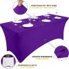 imageSmiry 2 Pack Spandex Table Cloth 6FT Elastic Fitted Stretch Tablecloths Washable and Wrinkle Free Rectangular Patio Table Cover for Outdoor Wedding Banquet ampamp Parties Navy 72Lx30Wx30H InchPurple