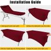imageSmiry 2 Pack Spandex Table Cloth 6FT Elastic Fitted Stretch Tablecloths Washable and Wrinkle Free Rectangular Patio Table Cover for Outdoor Wedding Banquet ampamp Parties Navy 72Lx30Wx30H InchWine Red