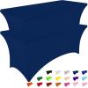 imageSmiry 2 Pack Spandex Table Cloth 6FT Elastic Fitted Stretch Tablecloths Washable and Wrinkle Free Rectangular Patio Table Cover for Outdoor Wedding Banquet ampamp Parties Navy 72Lx30Wx30H InchNavy