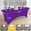 imageSmiry 2 Pack Spandex Table Cloth 6FT Elastic Fitted Stretch Tablecloths Washable and Wrinkle Free Rectangular Patio Table Cover for Outdoor Wedding Banquet ampamp Parties Navy 72Lx30Wx30H InchPurple