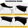 imageSmiry 2 Pack Spandex Table Cloth 6FT Elastic Fitted Stretch Tablecloths Washable and Wrinkle Free Rectangular Patio Table Cover for Outdoor Wedding Banquet ampamp Parties Navy 72Lx30Wx30H InchBlack