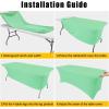 imageSmiry 2 Pack Spandex Table Cloth 6FT Elastic Fitted Stretch Tablecloths Washable and Wrinkle Free Rectangular Patio Table Cover for Outdoor Wedding Banquet ampamp Parties Navy 72Lx30Wx30H InchBright Green