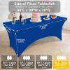 imageSmiry 2 Pack Spandex Table Cloth 6FT Elastic Fitted Stretch Tablecloths Washable and Wrinkle Free Rectangular Patio Table Cover for Outdoor Wedding Banquet ampamp Parties Navy 72Lx30Wx30H InchBlue