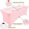 imageSmiry 2 Pack Spandex Table Cloth 6FT Elastic Fitted Stretch Tablecloths Washable and Wrinkle Free Rectangular Patio Table Cover for Outdoor Wedding Banquet ampamp Parties Navy 72Lx30Wx30H InchPink