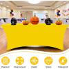 imageSmiry 2 Pack Spandex Table Cloth 6FT Elastic Fitted Stretch Tablecloths Washable and Wrinkle Free Rectangular Patio Table Cover for Outdoor Wedding Banquet ampamp Parties Navy 72Lx30Wx30H InchYellow