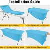 imageSmiry 2 Pack Spandex Table Cloth 6FT Elastic Fitted Stretch Tablecloths Washable and Wrinkle Free Rectangular Patio Table Cover for Outdoor Wedding Banquet ampamp Parties Navy 72Lx30Wx30H InchBlue Mist