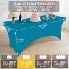 imageSmiry 2 Pack Spandex Table Cloth 6FT Elastic Fitted Stretch Tablecloths Washable and Wrinkle Free Rectangular Patio Table Cover for Outdoor Wedding Banquet ampamp Parties Navy 72Lx30Wx30H InchTeal