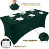 imageSmiry 2 Pack Spandex Table Cloth 6FT Elastic Fitted Stretch Tablecloths Washable and Wrinkle Free Rectangular Patio Table Cover for Outdoor Wedding Banquet ampamp Parties Navy 72Lx30Wx30H InchHunter Green