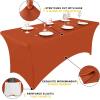 imageSmiry 2 Pack Spandex Table Cloth 6FT Elastic Fitted Stretch Tablecloths Washable and Wrinkle Free Rectangular Patio Table Cover for Outdoor Wedding Banquet ampamp Parties Navy 72Lx30Wx30H InchRust