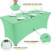 imageSmiry 2 Pack Spandex Table Cloth 6FT Elastic Fitted Stretch Tablecloths Washable and Wrinkle Free Rectangular Patio Table Cover for Outdoor Wedding Banquet ampamp Parties Navy 72Lx30Wx30H InchBright Green