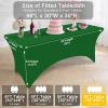 imageSmiry 2 Pack Spandex Table Cloth 6FT Elastic Fitted Stretch Tablecloths Washable and Wrinkle Free Rectangular Patio Table Cover for Outdoor Wedding Banquet ampamp Parties Navy 72Lx30Wx30H InchEmerald Green