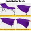 imageSmiry 2 Pack Spandex Table Cloth 6FT Elastic Fitted Stretch Tablecloths Washable and Wrinkle Free Rectangular Patio Table Cover for Outdoor Wedding Banquet ampamp Parties Navy 72Lx30Wx30H InchPurple