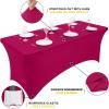 imageSmiry 2 Pack Spandex Table Cloth 6FT Elastic Fitted Stretch Tablecloths Washable and Wrinkle Free Rectangular Patio Table Cover for Outdoor Wedding Banquet ampamp Parties Navy 72Lx30Wx30H InchFuchsia
