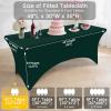 imageSmiry 2 Pack Spandex Table Cloth 6FT Elastic Fitted Stretch Tablecloths Washable and Wrinkle Free Rectangular Patio Table Cover for Outdoor Wedding Banquet ampamp Parties Navy 72Lx30Wx30H InchHunter Green