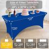imageSmiry 2 Pack Spandex Table Cloth 6FT Elastic Fitted Stretch Tablecloths Washable and Wrinkle Free Rectangular Patio Table Cover for Outdoor Wedding Banquet ampamp Parties Navy 72Lx30Wx30H InchBlue