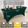 imageSmiry 2 Pack Spandex Table Cloth 6FT Elastic Fitted Stretch Tablecloths Washable and Wrinkle Free Rectangular Patio Table Cover for Outdoor Wedding Banquet ampamp Parties Navy 72Lx30Wx30H InchHunter Green