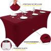 imageSmiry 2 Pack Spandex Table Cloth 6FT Elastic Fitted Stretch Tablecloths Washable and Wrinkle Free Rectangular Patio Table Cover for Outdoor Wedding Banquet ampamp Parties Navy 72Lx30Wx30H InchWine Red