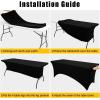 imageSmiry 2 Pack Spandex Table Cloth 6FT Elastic Fitted Stretch Tablecloths Washable and Wrinkle Free Rectangular Patio Table Cover for Outdoor Wedding Banquet ampamp Parties Navy 72Lx30Wx30H InchBlack