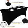 imageSmiry 2 Pack Spandex Table Cloth 6FT Elastic Fitted Stretch Tablecloths Washable and Wrinkle Free Rectangular Patio Table Cover for Outdoor Wedding Banquet ampamp Parties Navy 72Lx30Wx30H InchBlack