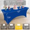 imageSmiry 2 Pack Spandex Table Cloth 6FT Elastic Fitted Stretch Tablecloths Washable and Wrinkle Free Rectangular Patio Table Cover for Outdoor Wedding Banquet ampamp Parties Navy 72Lx30Wx30H InchBlue