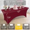 imageSmiry 2 Pack Spandex Table Cloth 6FT Elastic Fitted Stretch Tablecloths Washable and Wrinkle Free Rectangular Patio Table Cover for Outdoor Wedding Banquet ampamp Parties Navy 72Lx30Wx30H InchWine Red