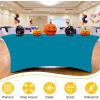 imageSmiry 2 Pack Spandex Table Cloth 6FT Elastic Fitted Stretch Tablecloths Washable and Wrinkle Free Rectangular Patio Table Cover for Outdoor Wedding Banquet ampamp Parties Navy 72Lx30Wx30H InchTeal