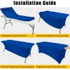 imageSmiry 2 Pack Spandex Table Cloth 6FT Elastic Fitted Stretch Tablecloths Washable and Wrinkle Free Rectangular Patio Table Cover for Outdoor Wedding Banquet ampamp Parties Navy 72Lx30Wx30H InchBlue