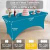 imageSmiry 2 Pack Spandex Table Cloth 6FT Elastic Fitted Stretch Tablecloths Washable and Wrinkle Free Rectangular Patio Table Cover for Outdoor Wedding Banquet ampamp Parties Navy 72Lx30Wx30H InchTeal