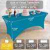 imageSmiry 2 Pack Spandex Table Cloth 6FT Elastic Fitted Stretch Tablecloths Washable and Wrinkle Free Rectangular Patio Table Cover for Outdoor Wedding Banquet ampamp Parties Navy 72Lx30Wx30H InchTeal